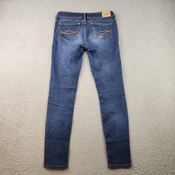Abercrombie & Fitch Jeans Women's 4S Blue Low Rise Skinny Stretch Denim Pants - Picture 2 of 11
